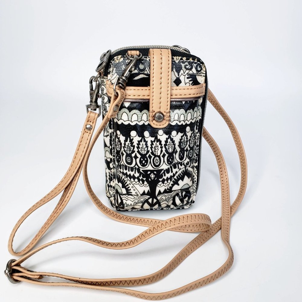 Sakroots Peace Sign Design Crossbody Wallet